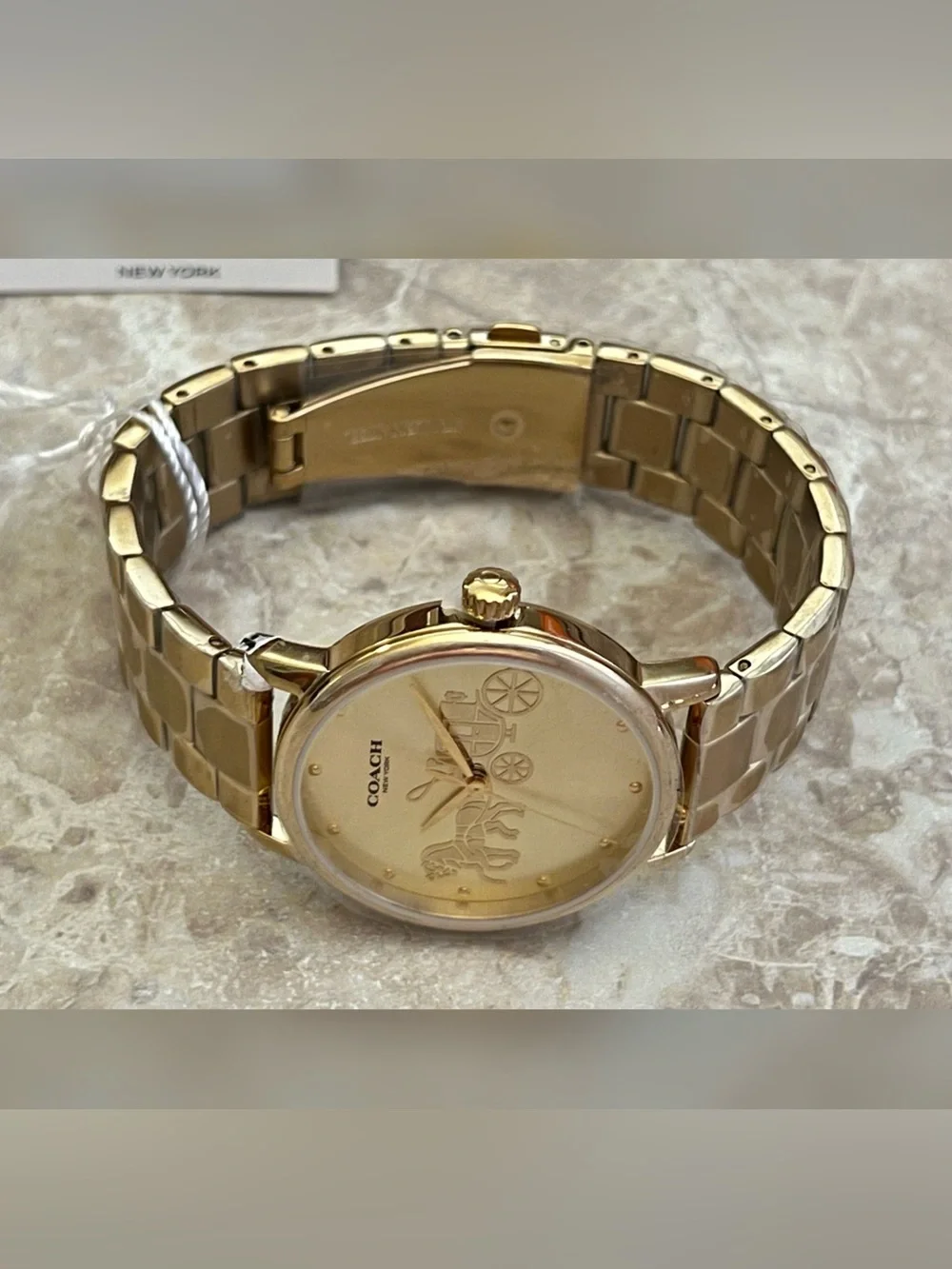 Coach Women’s Grand Goldtone Quartz Bracelet Watch
